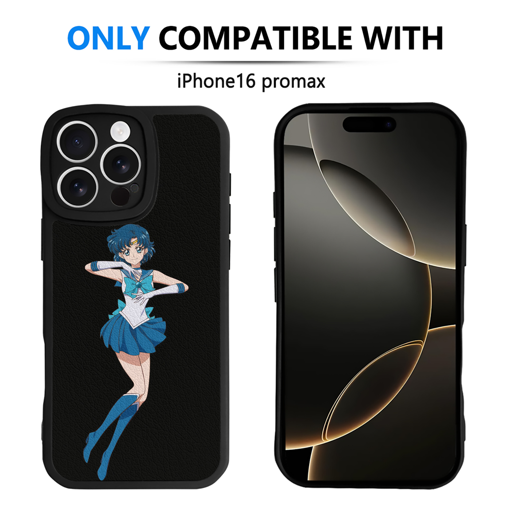 （画像用） 美少女戦士セーラームーン 水野 亜美 みずの あみ Sailor Moon Mizuno Ami 【iPhone 16シリーズ対応】シリコンスマホケース（レザー調） 材質：シリコン